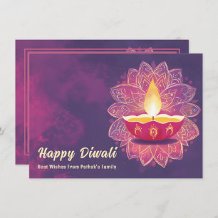 Custom text, Diwali Radiant Blossoms Holiday Card