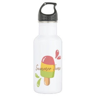 Custom text diy summer time ice cream cute green 532 ml water bottle
