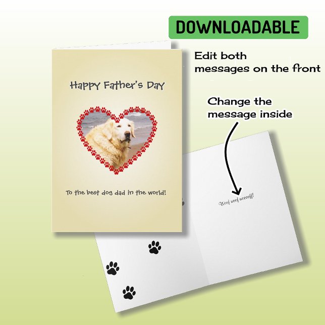 Custom text dog dad photo Fathers Day Card (Creator Uploaded)