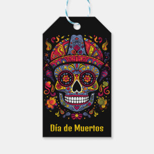 Custom text 💀 doodle style Día de Muertos Gift Tags