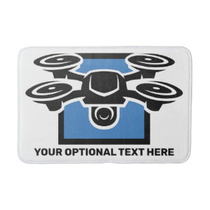 Custom Text Drone Bath Mat