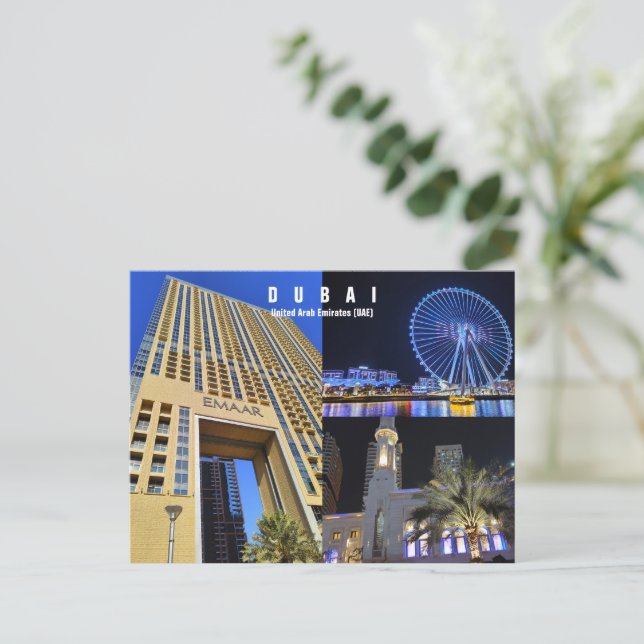 Custom text,  Dubai, United Arab Emirates Postcard (Standing Front)