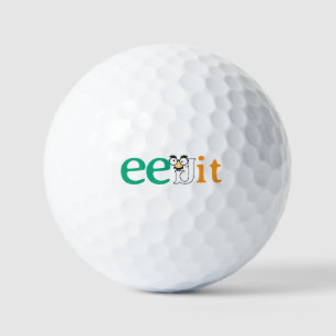 Custom Text Eejit Ireland Flag Colour Golf Balls