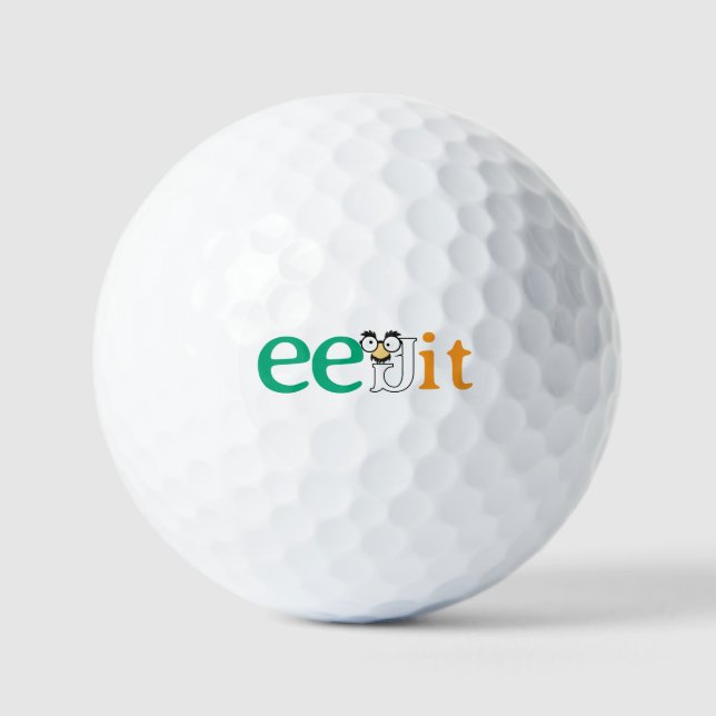 Custom Text Eejit Ireland Flag Colour Golf Balls (Front)