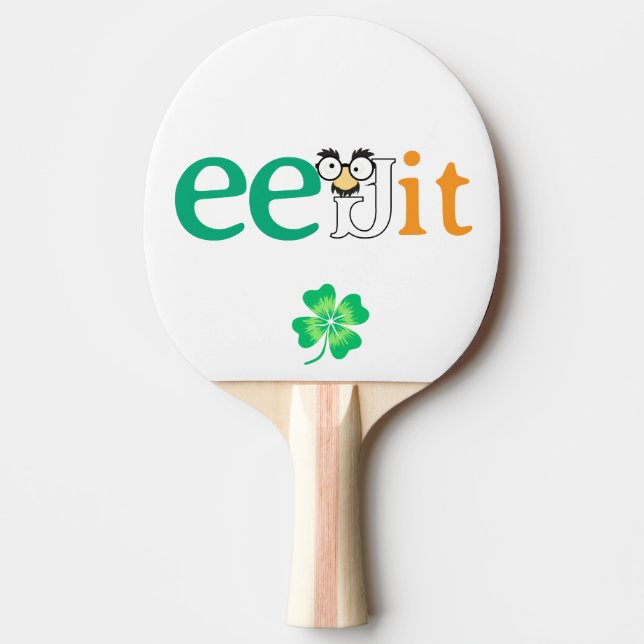 Custom Text Eejit Ireland Flag Colour Ping Pong Paddle (Front)