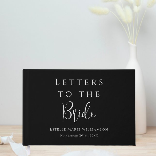 Custom Text Elegant Black Letters to the Bride Guest Book (Creator Uploaded)