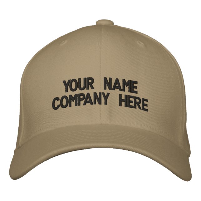 Custom Text Embroidered Baseball Hat Choose Colour (Front)