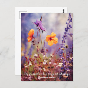 Custom text Enchanting meadow in Autumn Postcard