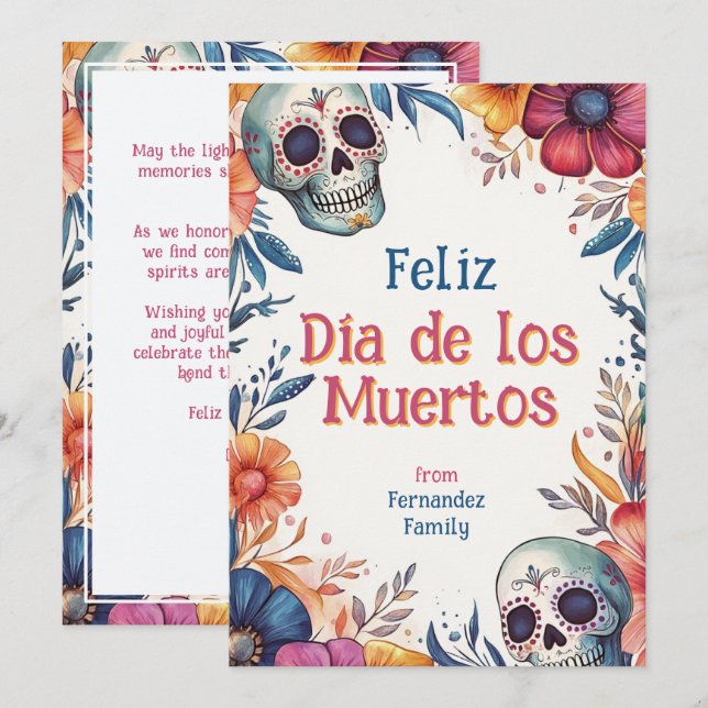 💀Custom text Eternal Celebration greeting card (Front/Back)