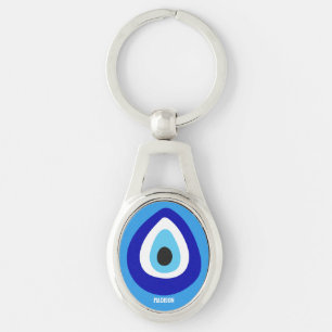 Custom Text Evil Eye Nazar Amulet Keychain