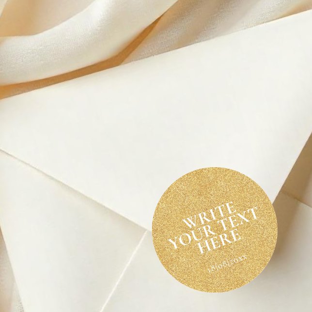 Custom Text faux glitter Round Sticker (Créateur téléchargé)