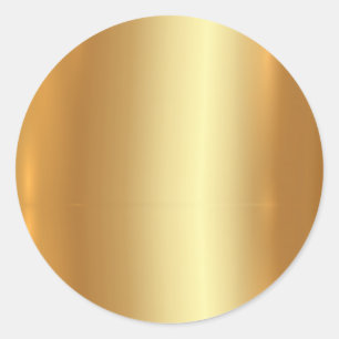 Custom Text Faux Gold Blank Template Classic Classic Round Sticker