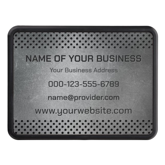 Custom Text Faux Metal Trailer Hitch Cover (Front)