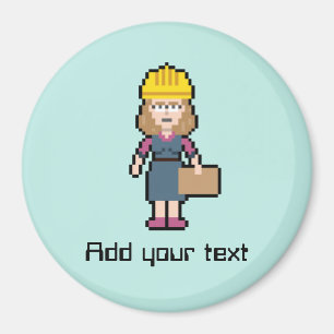 Custom Text Female Engineer Magnet