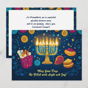 Custom text Festival of Lights Delight Holiday Card