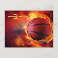 Custom Text Flaming Basketball