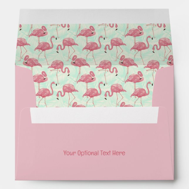 Custom Text Flamingo Pattern Envelope (Back (Bottom))