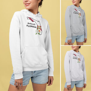 Custom Text Florida Flag & Flower Orange Blossom Hoodie
