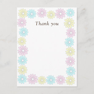 Custom Text Flower Pastel Postcard