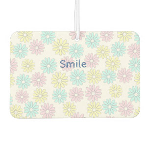 Custom Text Flowers Pastel Air Freshener