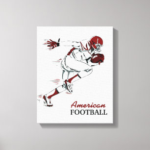Custom Text Football Player canvas print