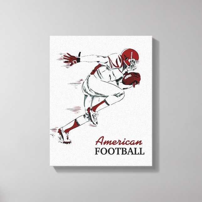 Custom Text Football Player canvas print (Front)