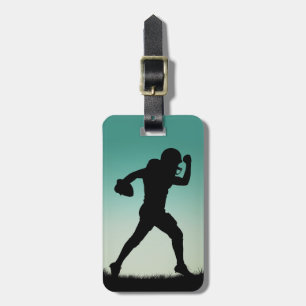 Custom text Football Player luggage tag