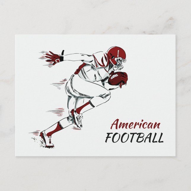 Custom Text Football Player postcard (Front)
