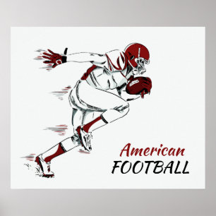 Custom Text Football Player poster