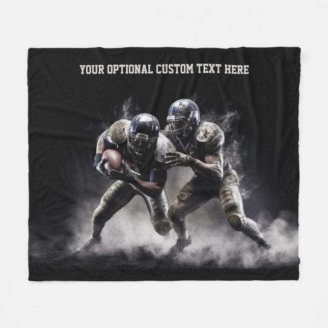 Custom Text Football Players Illustration Fleece Blanket (Front (Horizontal))