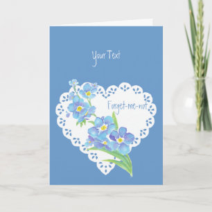 Custom text Forget-me-not flower blue floral Card