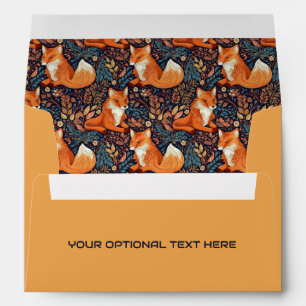 Custom Text Foxes and Leafs Pattern Envelope