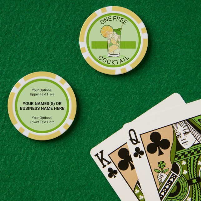 Custom Text Free Cocktail Poker Chips (Poker Table (Double))