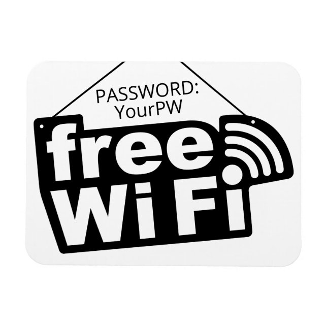 Custom Text Free Wi-Fi Magnet (Horizontal)