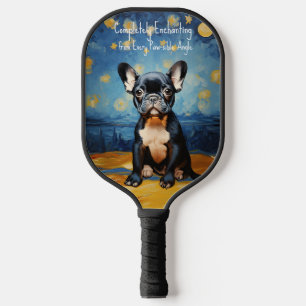 🐕 custom text, Frenchie puppy Pickleball Paddle