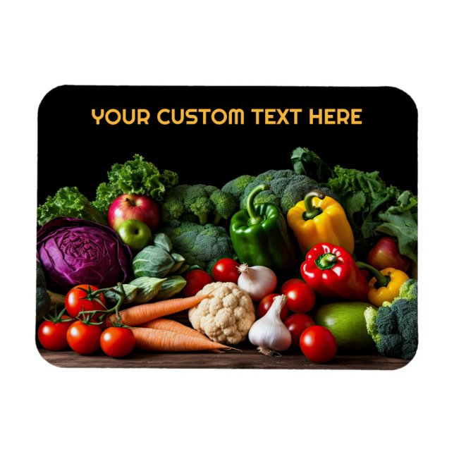 Custom Text Fresh Vegetables Magnet (Horizontal)