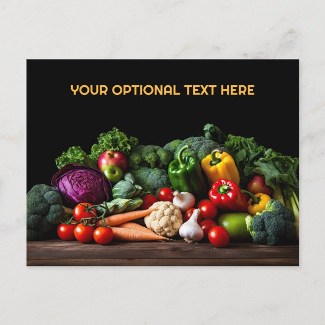 Custom Text Fresh Vegetables Postcard (Front)