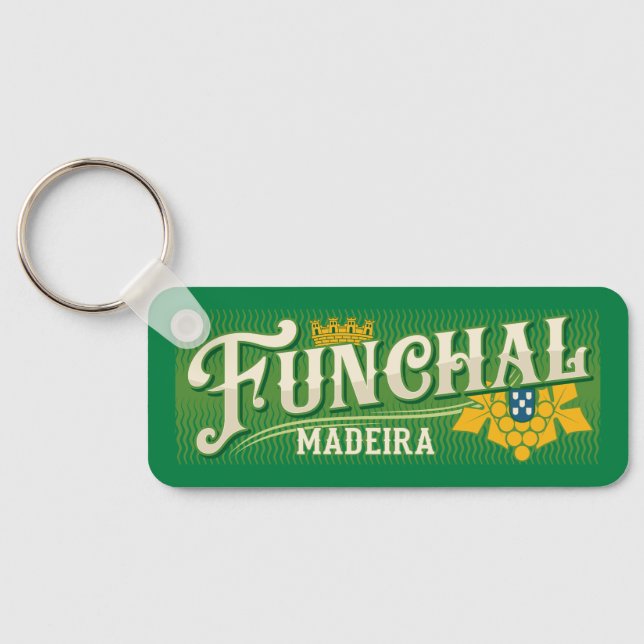 Custom Text Funchal Madeira Keychain (Back)