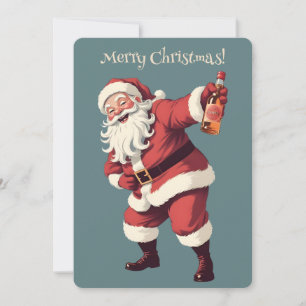 Custom Text Funny Drunk Santa Invitation