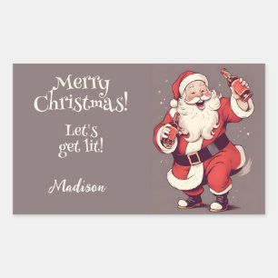 Custom Text Funny Drunk Santa Sticker