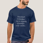 Custom Text Funny Grandpa Baseball T-Shirt<br><div class="desc">Funny Grandpa basetball player game shirt! Designed especially for the coolest Grandpas out there who loves playing the game of basketball. This fun and unique t-shirt is the perfect gift for your favourite Grandpa. With a custom text option, you can personalize it to make it even more special. Grandpa will...</div>
