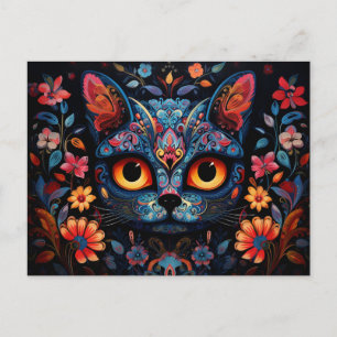 Custom text 💀😺 Gato De Los Muertos Postcard