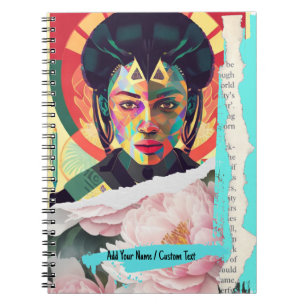 CUSTOM TEXT- Geometric Beauty Collage - Ai Image Notebook