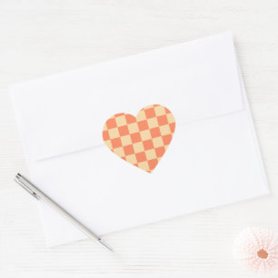 Custom Text Gingham Pattern Heart Sticker