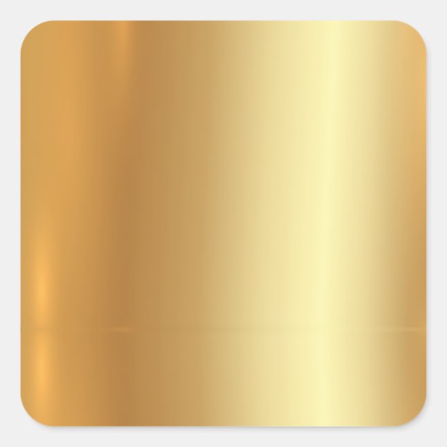 Custom Text Glamour Faux Gold Blank Template Square Sticker (Front)