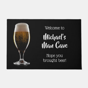 Custom text Glass of Beer Doormat
