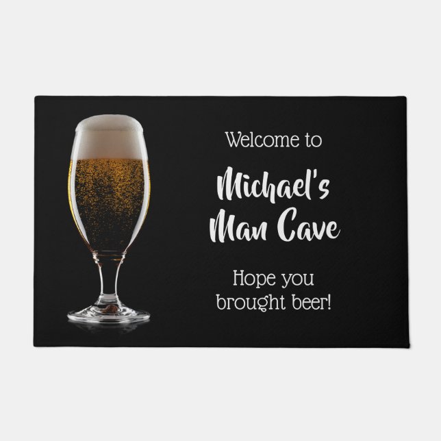 Custom text Glass of Beer Doormat (Front)