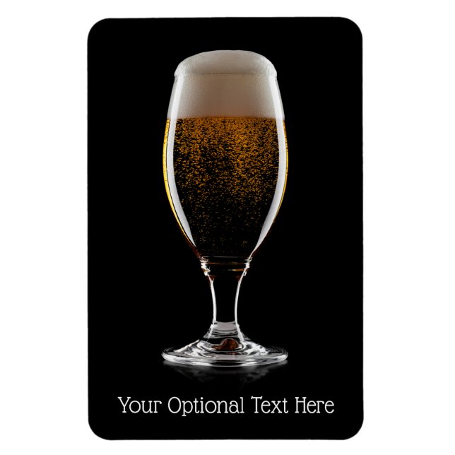 Custom text Glass of Beer Magnet (Vertical)