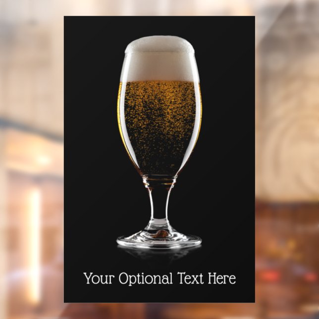 Custom text Glass of Beer Window Cling (Sheet 2)