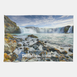 Custom Text Godafoss Waterfalls, Iceland Kitchen Towel